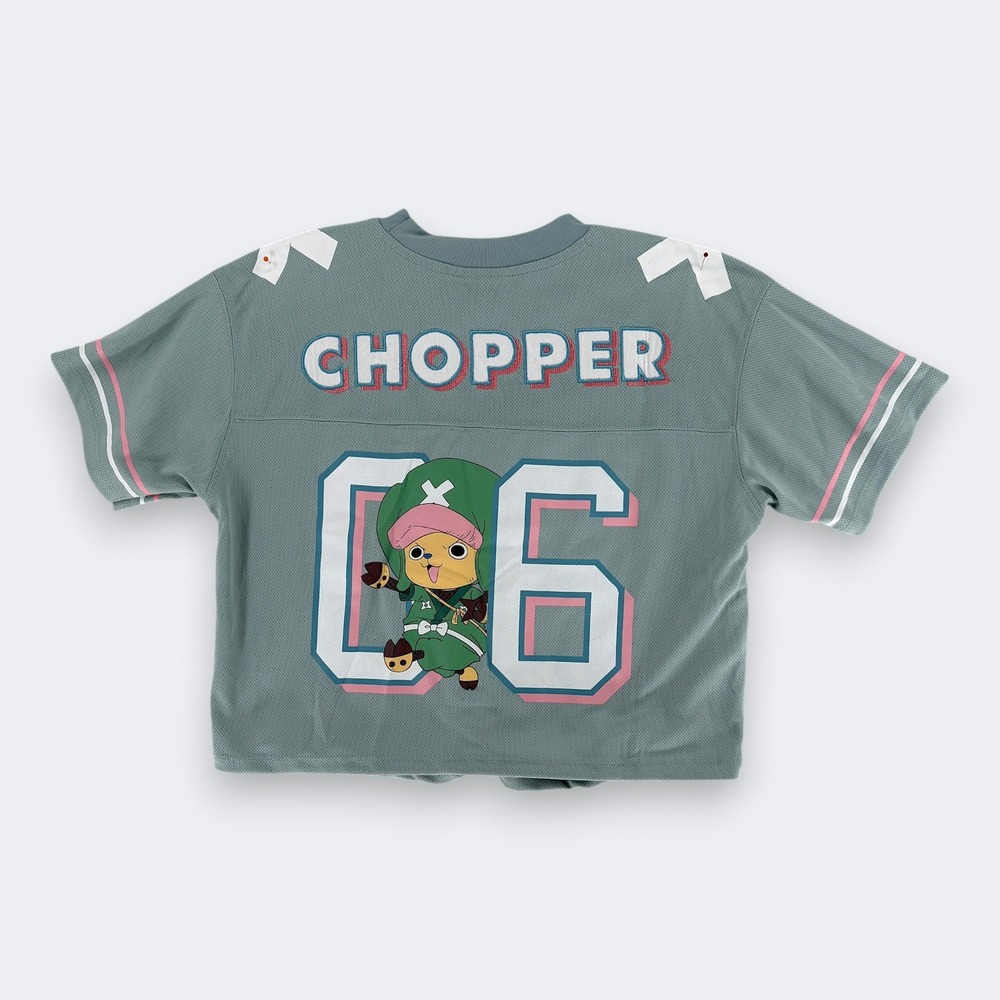 One Piece Womens Tony Tony Chopper Straw Hat Crew Tshirt Jersey XS Crop New - Picture 6 of 12